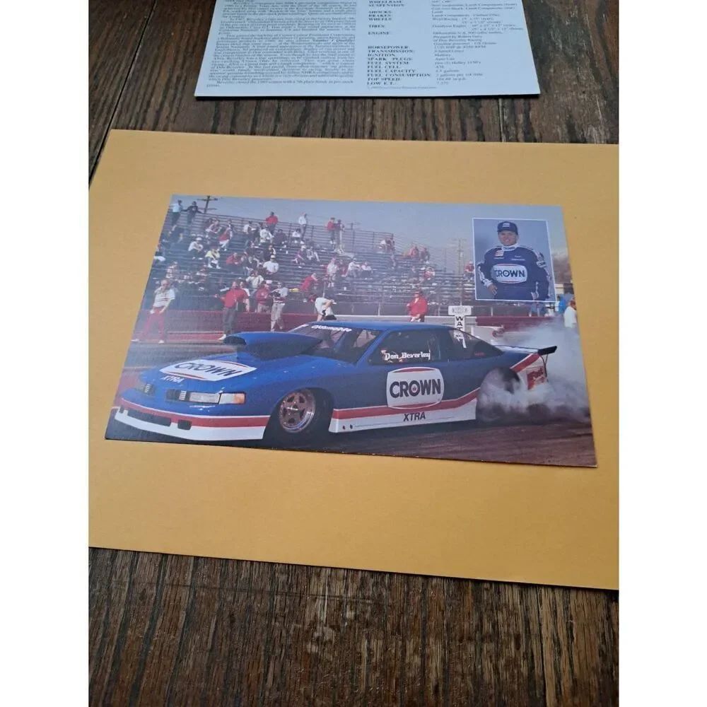 Vintage 1990 Don Beverley Crown Racing NHRA Pro Stock Driver Card Oldsmobile